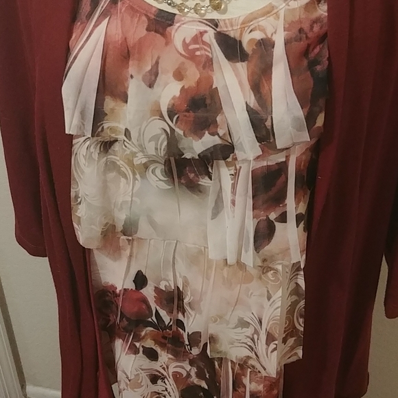 Gorgeous One Piece Cardigan Ruffle Blouse Top - Picture 3 of 4
